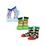 TeeHee Kids Socks - Green & Black Holiday Three-Pair Crew Socks Set - Kids