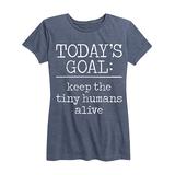 Instant Message Women's Women's Tee Shirts HEATHER - Heather Blue 'Keep The Tiny Humans Alive' Graphic Tee - Women & Plus