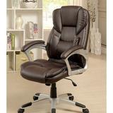 Winston Porter Lagoudera Seat Executive Chair Upholstered/Metal in Brown/Gray, Size 43.0 H x 30.0 W x 26.0 D in | Wayfair