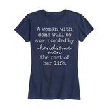 Instant Message Women's Women's Tee Shirts NAVY - Navy 'A Woman With Sons' Relaxed-Fit Tee - Women & Plus