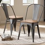 Williston Forge Stacie Dining Chair Wood in Brown/Gray, Size 32.68 H x 16.93 W x 20.08 D in | Wayfair 8AF0066461304B46937967C391C2CD19