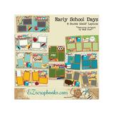 EZ Scrapbooks Scrapbooks - 1st Day of School Pre-K to 5th Grade Scrapbook Layout Set