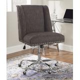 Linon Home Office Chairs Chrome - Charcoal & Chrome Draper Office Chair