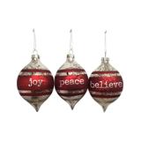 Primitives by Kathy Ornaments - 'Joy Peace Believe' Teardrop Holiday Ornament Set
