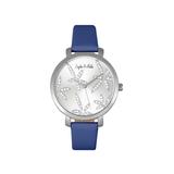Sophie And Freda Key West Leather-Band Watch w/Swarovski Crystals Silver/Blue One Size SAFSF4301