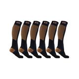 XTF by Extreme Fit Compression Socks Brown - Black Copper-Infused Six-Pair Compression Socks Set