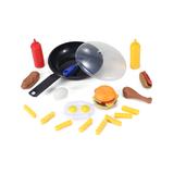 A to Z Toys Play Food - Fast Food Cooking Pan 25-Piece Kitchen Play Food Set
