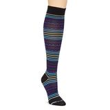 Dr. Motion Women's Compression Socks BLACK - Black Stripe 15-20 mmHg Compression Knee-High Socks