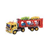A to Z Toys Toy Cars and Trucks - 2-in-1 Friction-Powered Transporter Truck Set