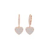 Chanteur Designs Girls' Earrings clear - Cubic Zirconia & 14k Rose Gold-Plated Heart Drop Earrings