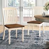 Three Posts™ Itchington Solid Wood Slat Back Side Chair Wood in White, Size 37.79 H x 18.5 W x 22.13 D in | Wayfair