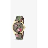 Ya1264038 G-timeless Stainless Steel And Textile Watch - Green - Gucci Watches