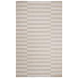 Brown/White Area Rug - Lauren Ralph Lauren Ludlow Stripe Handmade Flatweave Cotton Alabaster/Ivory Area Rug Cotton in Brown/White | Wayfair
