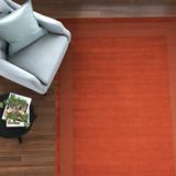Brown/Orange Area Rug - Three Posts™ Galipeau Geometric Wool Spice Area Rug Wool in Brown/Orange, Size 42.0 W x 0.5 D in | Wayfair
