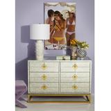 Jonathan Adler Delphine Six Drawer Credenza in White/Yellow, Size 32.5 H x 50.0 W x 20.0 D in | Wayfair 27689