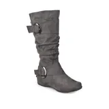 Journee Collection Women's Jester 01 Boot Extra Wide Calf, Gray, 9.5Ww