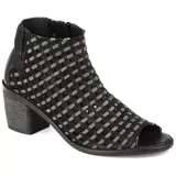 Journee Signature Devine Women's Peep Toe Ankle Boots, Size: 6, Black
