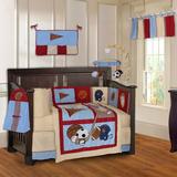 Harriet Bee Sisson Sports Champion 9 Piece Crib Bedding Set Cotton in Blue/Brown/Red, Size 9.0 W in | Wayfair 2CFD5FD6E23C46DEB2FEEE573C79B97B