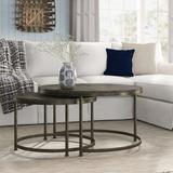 Birch Lane™ Debbi Nesting Tables Coffee Table Wood/Metal in Black/Brown/Gray, Size 20.0 H x 36.0 W x 36.0 D in | Wayfair