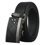 St. Lynn Men's Belts black - Black & Silvertone Koskin Leather Belt