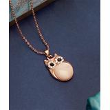Mestige Women's Necklaces ROSE - Imitation Pearl & Crystal Owl Pendant Necklace