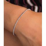 Lesa Michele Women's Bracelets Silver - Crystal & Silvertone Faceted Adjustable Bracelet