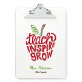 Personalized Planet Clipboards - 'Teach, Inspire, Grow' Personalized Clipboard