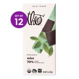 Theo Chocolate - 3-Oz. Mint 70% Dark Chocolate Bar - Set of 12