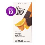 Theo Chocolate - 3-Oz. Orange 70% Dark Chocolate Bar - Set of 12