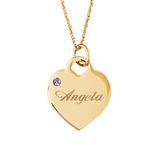 Limoges Kids Jewelry Girls' Necklaces Dec - Goldtone Personalized Birthstone Heart Pendant Necklace