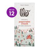 Theo Chocolate - 3-Oz. Peppermint Crunch 70% Dark Chocolate Bar - Set of 12