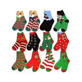 TeeHee Kids Socks Multicolor - Red & Green Winter 12-Pair Crew Sock Set - Kids