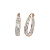 Yeidid International Women's Earrings - Crystal & 18k Rose Gold-Plated Pave Hoop Earrings