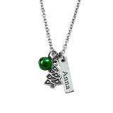 Pebbles Jones Kids Girls' Necklaces Silver - Green Jingle Bell & Stainless Steel Personalized Tree Necklace