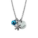 Pebbles Jones Kids Girls' Necklaces Silver - Blue Jingle Bell & Stainless Steel Personalized Snow Necklace