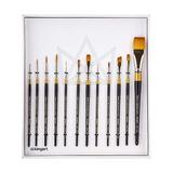 KINGARTTM Art Paintbrushes - 12-Pc. Original Gold Acrylic Handle Synthetic Brush Set