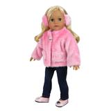 Sophia's Doll Clothing - Pink Fur Coat & Earmuff Headband for 18'' Doll