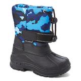 Skadoo Boys' Cold Weather Boots Blue - Blue Camo Adjustable Snow Boot - Boys