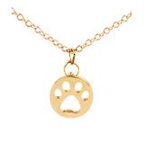 Diane Lo'ren Girls' Necklaces Yellow - Gold-Plated Dog Paw Pendant Necklace