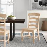 Mistana™ Lynn Country Solid Wood Ladder back Side Chair Wood in Brown/White, Size 39.0 H x 20.0 W x 21.9 D in | Wayfair