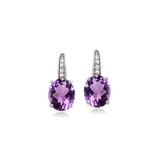 Enduring Jewels Women's Earrings Purple - Amethyst & Sterling Silver Oval Drop Earrings