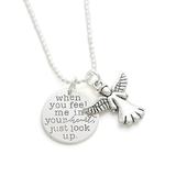 Five Little Birds Girls' Necklaces - Sterling Silver 'When You Feel Me In Your Heart' Angel Charm Necklace