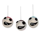 Whimsical Holiday,'Handcrafted Wool Ornaments from India (Set of 3)'