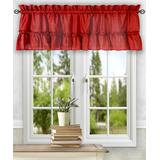 Ellis Curtain Curtain Valances Red - Red Stacey Ruffled Filler Valance