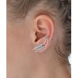 Martha Jackson Women's Earrings silver - Sterling Silver Cheyenne Feather Ear Cuffs