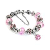 Chamonix Women's Bracelets - Pink Austrian Crystal & Silvertone Charm Bracelet
