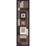 Astoria Grand Shryock Bloques Leather Contemporary Runner Nylon in Brown, Size 25.0 W x 0.48 D in | Wayfair 0C35B17A3E014B67A203CF8BFDEF1811