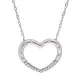 "Stella Grace 10k Gold 1/10 Carat T.W. Diamond Heart Necklace, Women's, Size: 17"", White"