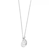 "Brilliance Teardrop Pendant Necklace with Swarovski Crystal, Women's, Size: 18"", White"