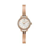 Caravelle by Bulova Women's Crystal Accent Bangle Watch - 44L247, Size: Medium, Pink